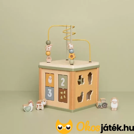 Készségfejlesztő kocka golyóvezetővel