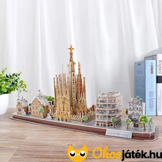 3D puzzle Barcelona város nevezetességei makett