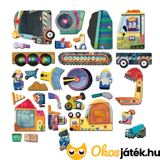 Mágneses puzzle játék elemei