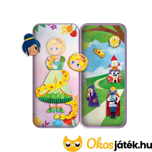 Pici fémdobozos mágneses puzzle játék doboz belseje 