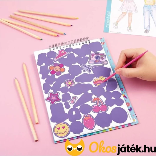 Karcolós divattervező képkarc vázlatfüzet