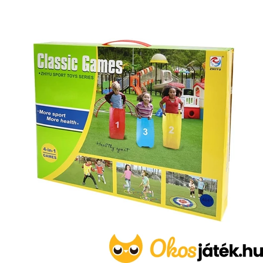 4in1 Klasszikus szabadtéri játék szett nyári udvari játékhoz