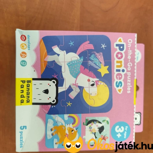 Pónis puzzle játék szett 3-4 éves kislányoknak - dobozsérült