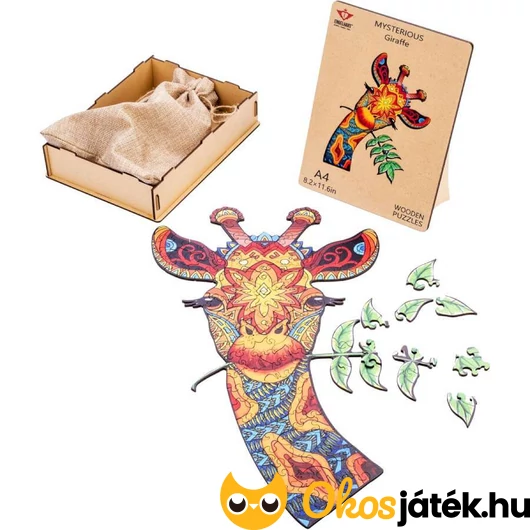 Egyedi fa puzzle - zsiráf