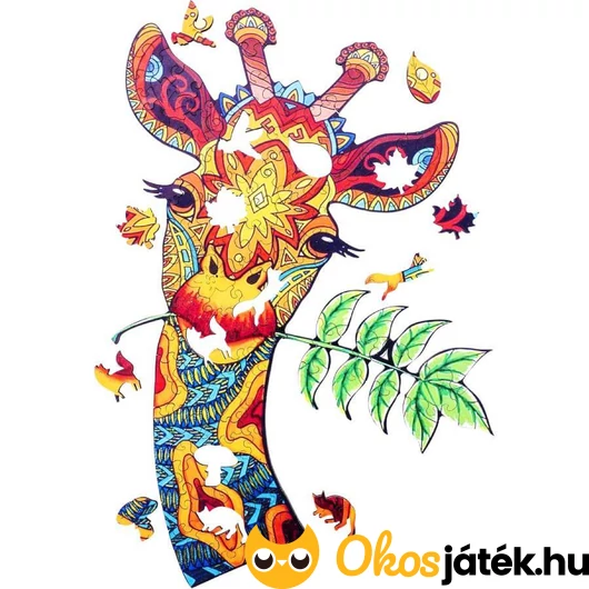 Különleges fa puzzle- zsiráf