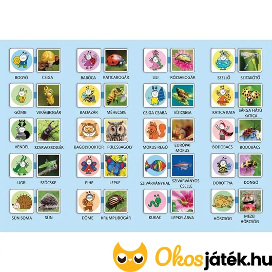 Bogyó és babóca memória játék