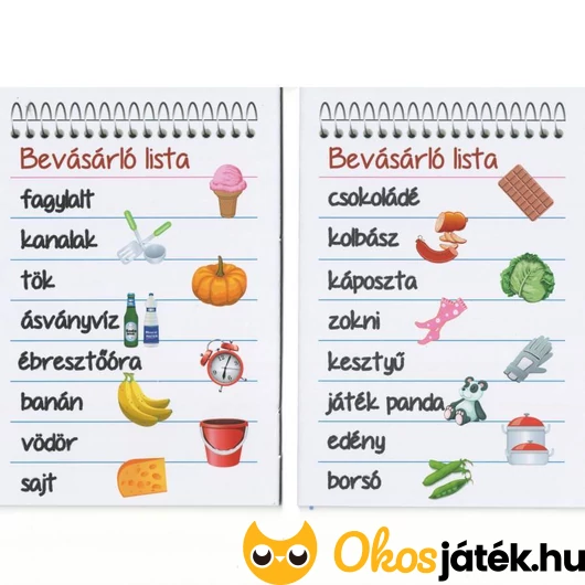 Bevásárló lista társasjáték - bevásárlólista
