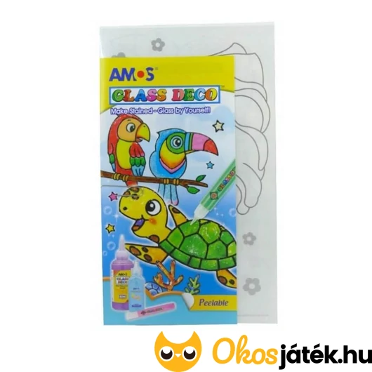 Üvegfestő sablonnal