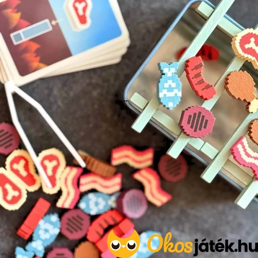 Grillparti csipeszes egyensúlyozó társasjáték