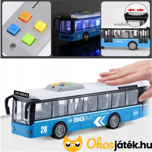 Fényt és hangot adó játék busz