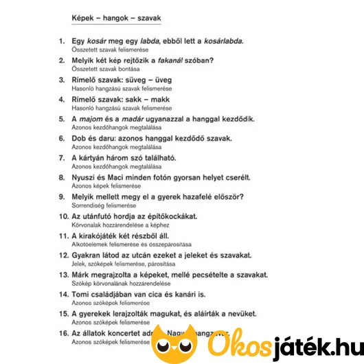 Logico Primo Képek, hangok, szavak tartalma