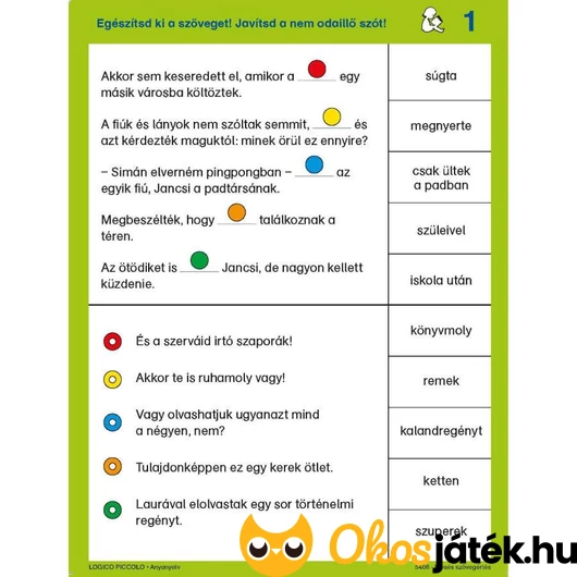 Logico Piccolo feladat anyanyelvből