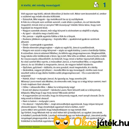 Logico Piccolo szövegértéses feladatok