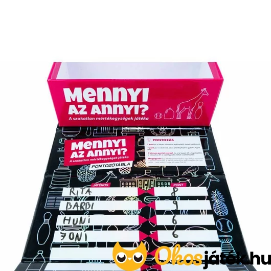 Mennyi az annyi társasjáték pontozótábla