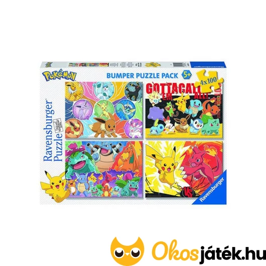 Pokémon puzzle Ravensburger 4 kirakó egy dobozban