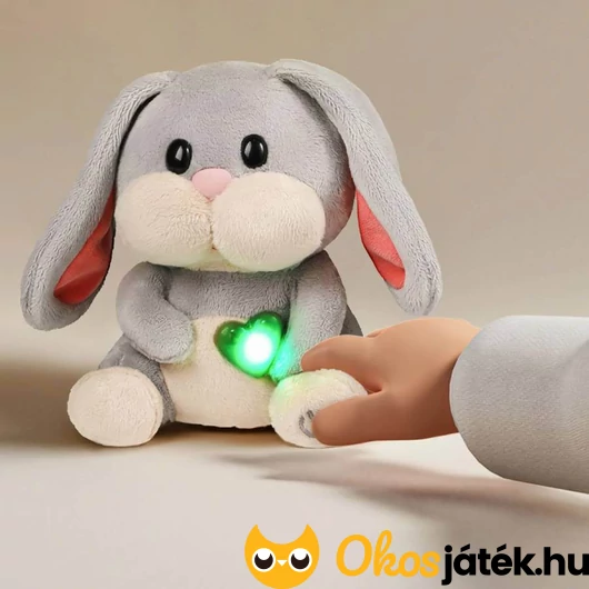 Hangot és fényt adó plüss nyuszi
