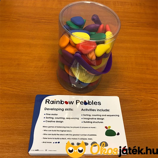 szivárvány kavicsok rainbow pebbles készségfejlesztő játék óvodásoknak