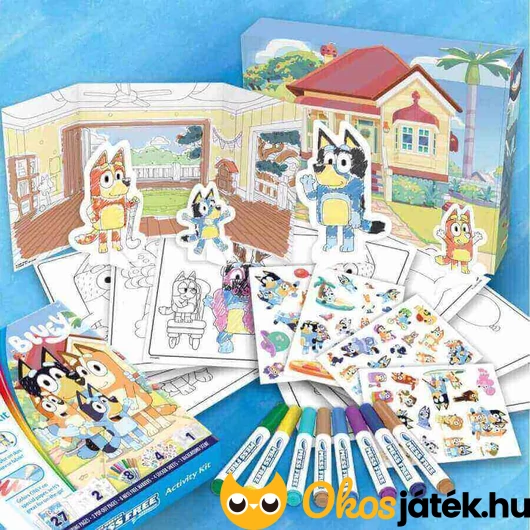 Mess Free Bluey színező maszatmentes filcekkel, matricákkal