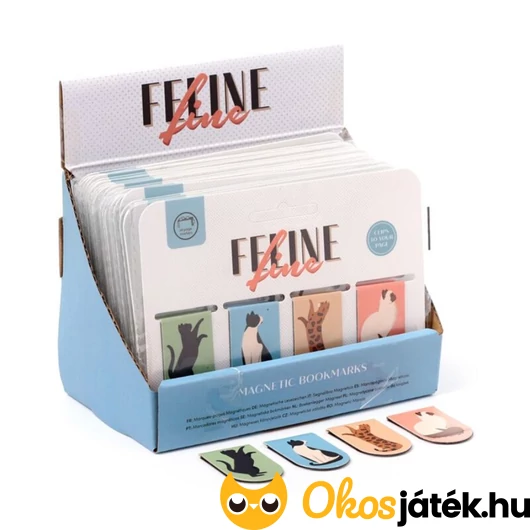 Mágneses cicás könyvjelző szett 4 darabos