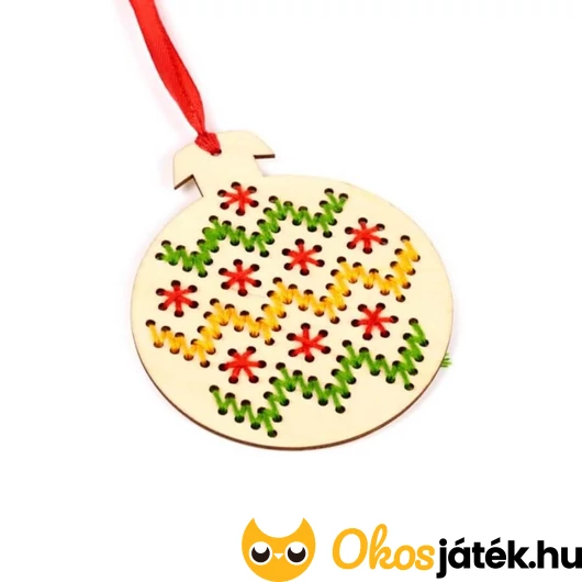 DIY karácsonyfa dísz keresztszemes öltéssel