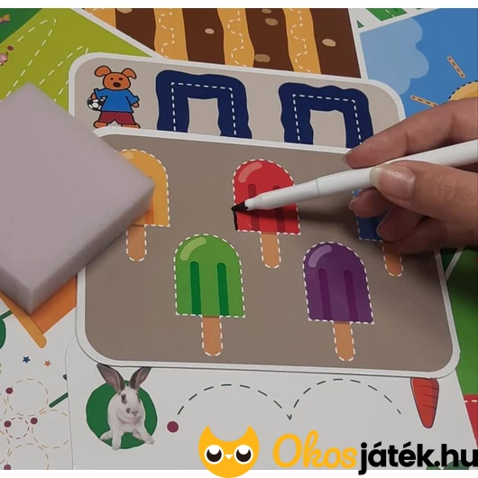 Vonalvezetés feladatlapok letörölhető táblafilccel