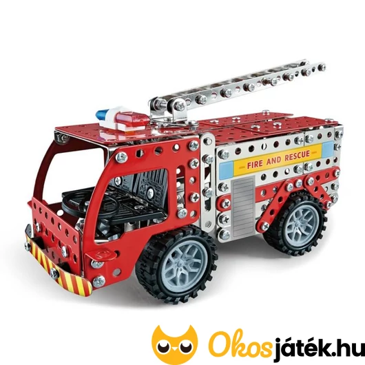 Fém építő játék Tűzoltó 292 darabos készlet