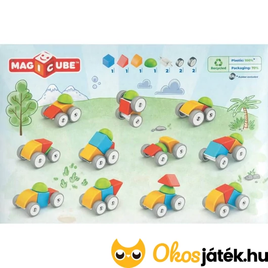 Geomag Magicube Blocks Recycled Cars 10 darabos mágneses építőjáték