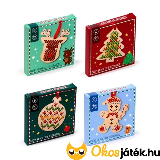 Csináld magad karácsonyfa dísz keresztöltéssel