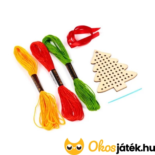 Keresztöltéses karácsonyfadísz készítő tartalma