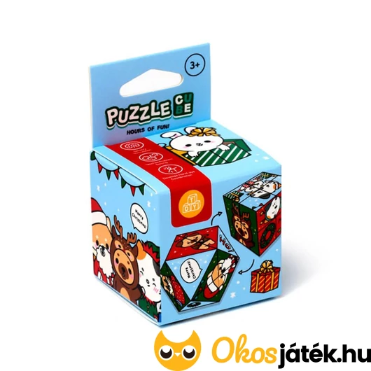 Karácsonyi kifordítható kocka játék doboza 