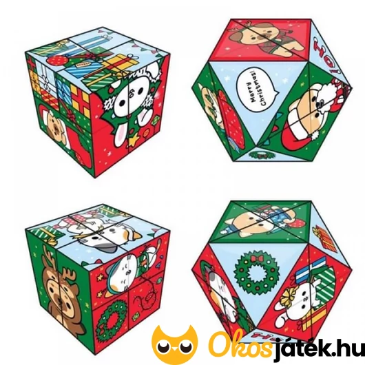 Karácsonyi mágneses hajtogatható kocka játék
