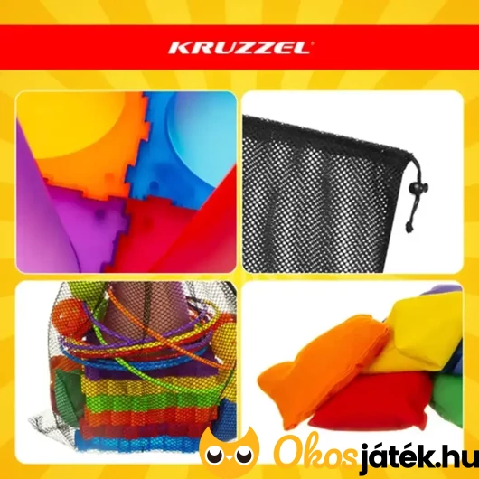 Sport játék készlet bójákkal, karikákkal, labdákkal, babzsákokkal