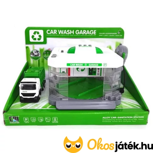 Kukáskocsi autómosó, fém autóval