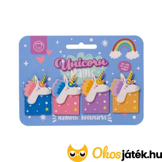 Unikornisos mágneses könyvjelző 4 db