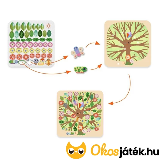 Djeco kollázs műhely filc-matricákkal