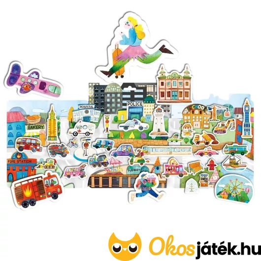 Nyüzsgő város matrica szett