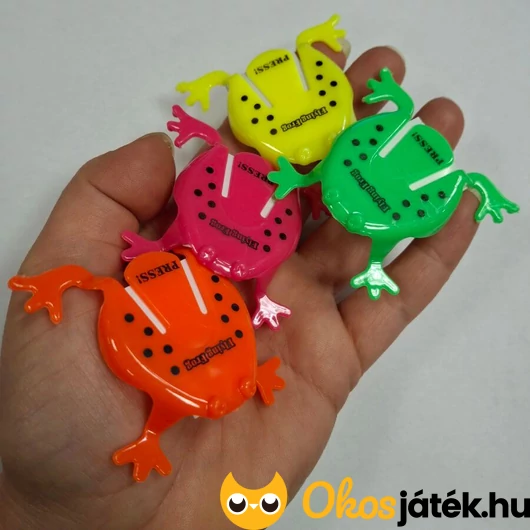 Mini neon ugró béka ügyességi játék 1 db
