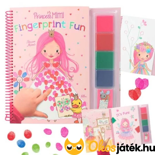 Princess Mimi ujjfestő könyv nyomdapaddal, hercegnős, állatos képekkel