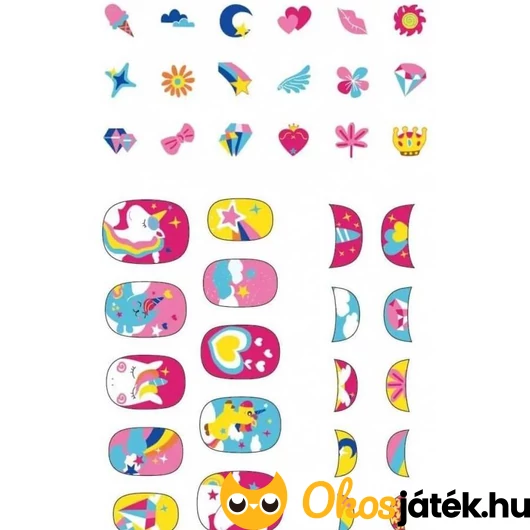 Körömmatrica szett unikornisos képekkel