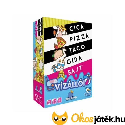 Vízálló cica, pizza, taco, gida, sajt kártyajáték
