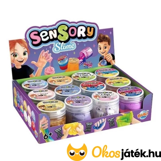 Szenzoros slime tégelyekben többféle