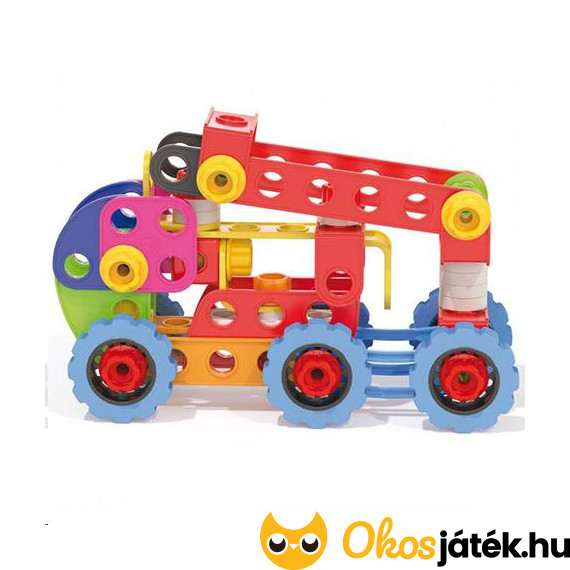 Quercetti 6155 Tecno Jumbo - Costruzioni Per Bambini Con Viti, Dadi E Ruote In Plastica Antiurto - Gioco Creativo Senza Attrezzi - 6