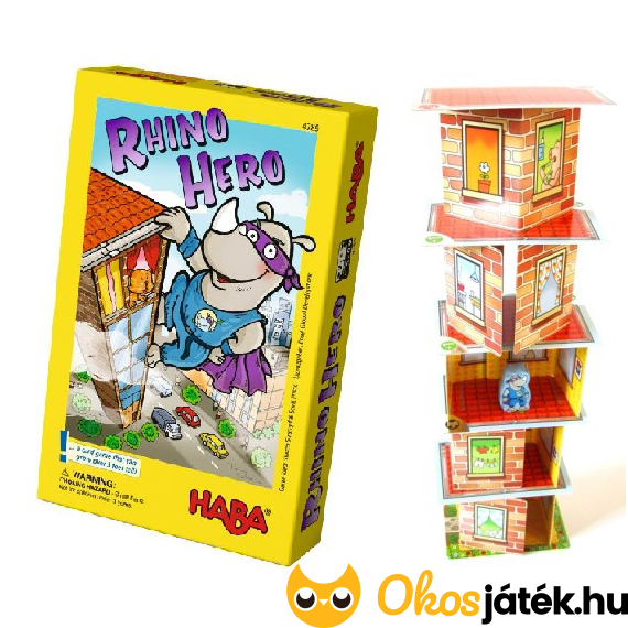 Haba Super Rhino kártyavár építő, ügyességi társasjáték gyerekeknek
