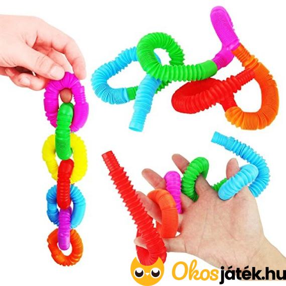 Pop tubes csövek, rugalmas rudak stresszoldó fidget játék