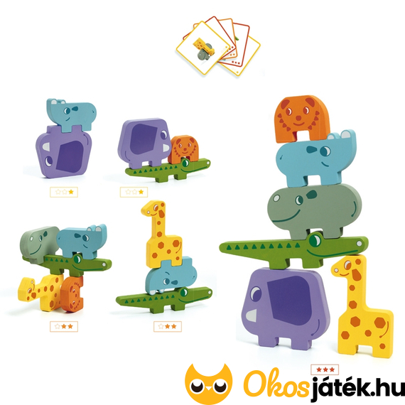 fa egyensúlyozó játék fa állatfigurákkal Djeco Ze Totanimo