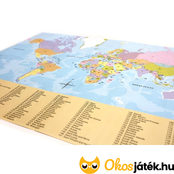 Zászlók a világ körül társasjáték térkép