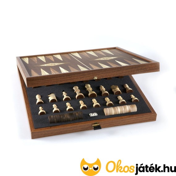 intarziával berakott sakk és backgammon játék készlet