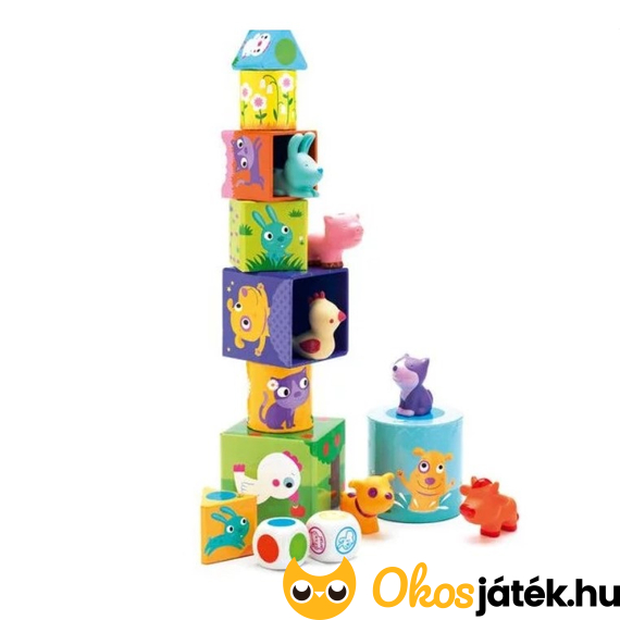 djeco ludanimo toronyépítő állatos játék és társasjáték egyben három évesnek